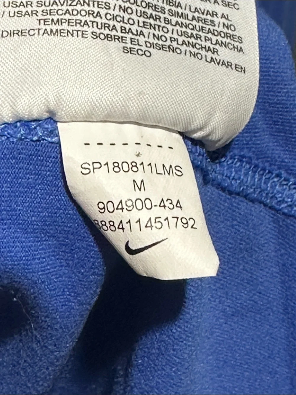 Nike Running Dri-Fit 1/4 Zip Blue Long Sleeve Pullover Thumbholes Size M